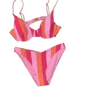Forever 21 Striped Bikini Set